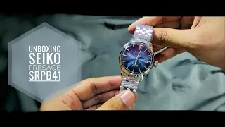 UNBOXING: Seiko SRPB41 Presage Bluemoon Cocktail Automatic Blue Gradation Texture Dial