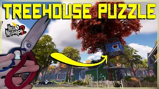 How To Complete The Treehouse Puzzle In Hello Neighbor 2 | Find The Scissors To Cut The Tape Robot