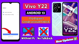 Vivo Y22 Frp Bypass Tutorial - Android 13 | Regain Access to your Device || Latest Security 2023