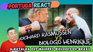 Portuga reage a A BATALHA DOS MAIORES BIOLOGOS DO BRASIL? RICHARD RASMUSSEN E BIOLOGO HENRIQUE!