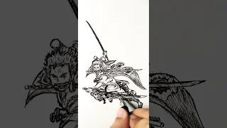 Speed drawing StickSword-Man Pirate 😳 #shorts #anime #drawing #zoro