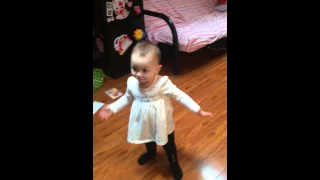 Baby girl dancing to uptown funk
