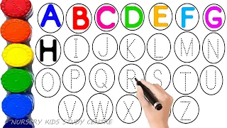 ABCD, Alphabet, ABC song, A to Z, Kids rhymes, collection for writing along dotted lines for kids