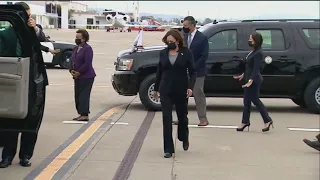 VP Kamala Harris touches down at Oakland airport