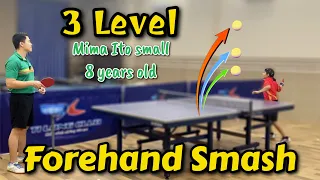 How to do 3 Levels of Forehand Smash technique | medium, high and very high hitting