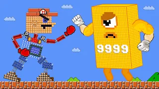 The Giant Mario Robo vs The Giant Numberblocks 9999 Gold | Game Animation