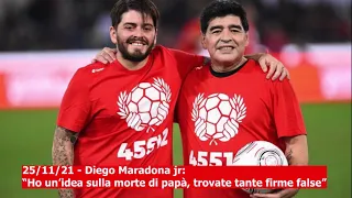 25/11/21 - Diego Maradona jr: “Ho un’idea sulla morte di papà, trovate tante firme false” (audio)