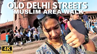 Step into the Historic Heart of Old Delhi: Walking from Jama Masjid Street to Dariba Kalan in 4K