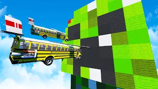 We Flew Buses into Massive Creepers and Destroyed Everything in BeamNG Multiplayer!