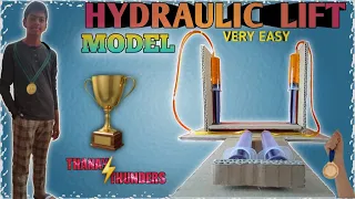 Easy science fair project || Hydraulic lift || in telugu || THANAY THUNDERS