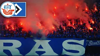 HSV - HANSA ROSTOCK | Pyro Hansa-Fans in Hamburg | Rostock-Ultras gegen Hamburger SV