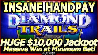 INSANE JACKPOT HANDPAY!  $10,000+ Massive Jackpot in Diamond Trails Safari Winnings Slot Machine