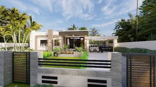 small house /simple house design [13mx13m] house plan with 3 bedrooms 2 bathrooms /(model0072)