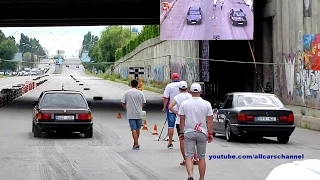 BMW E30 vs BMW E34 drag race