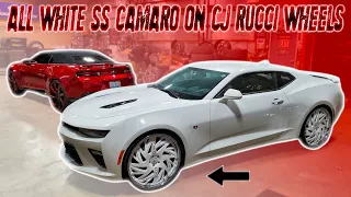 ALL WHITE  SS CAMARO GETS A SET OF CJ_ON_32S RUCCI WHEELS 🔥