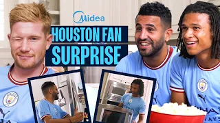 De Bruyne, Ake and Mahrez surprise Man City superfan at home in Houston!