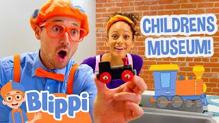 Blippi and Meekah Race Toy Trains at a Children's Museum! | Blippi Full Episodes