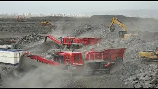 TEREX Finlay J1175 Hybrid Jaw Crushers Working in a Mining Application | Caterpillar & Sany Machines