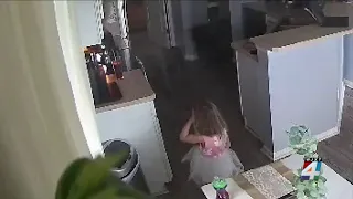 Close call caught on camera: 4-year-old Jacksonville girl alerts father to kitchen fire