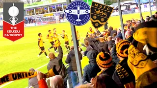 Players celebrate in front of Eastleigh + Maidstone Fans. Storming Into FA Trophy Quarter Finals.