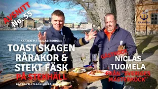 No. 55 - Toast Skagen & Rårakor med stekt fläsk och rårörda lingon - Kapten Mat