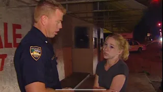 Cops Tv show Jacksonville Florida. Young couple fighting. (2000).