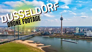 Drone Flight Over Dusseldorf, Germany | 4K UHD Aerial Views