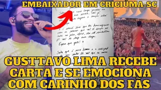 Gusttavo Lima recebe CARTA e é CERCADO por fãs no Show em Criciúma - SC “Amor de fã”
