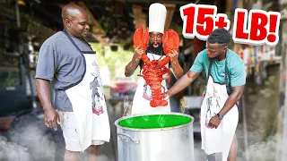 COOKING MY GIANT LIVE 15 Pound Pet Lobster!