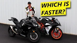 Ninja 400 vs KTM RC390 TRACK REVIEW