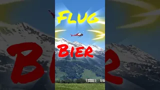 Flug Bier in den Schweizer Alpen - das gute Schützengarten #bier  #beer  #helicopter