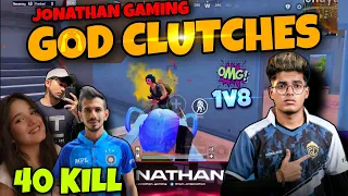 JONATHAN's GOD CLUTCHES | 1V8😳 | 40 KILL | YUZVENDRA CHAHAL | DOBBY | MOGAMBO | MN squad