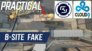 CS:GO Tactic -- SK vs Cloud9 -- Train Excellent Fake B-site & Push A-site