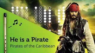 He is a Pirate (Pirates of the Caribbean) on Tin Whistle D + tabs tutorial