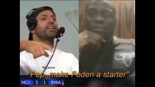 Aguero & Mario Balotelli Watching Foden's goal VS Real Madrid Manchester City VS Real Madrid