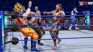 WWE 2K22 - Kratos and Baldur vs Goku and Vegeta - Tag Team