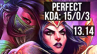 AKALI vs LEBLANC (MID) | 15/0/3, Legendary, 7 solo kills, 500+ games | EUW Master | 13.14