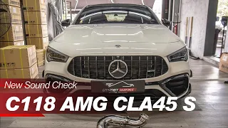 Mercedes-AMG C118 CLA45S Sound Check w/ Fi EXHAUST Catless Downpipe X Utmost Downforce Garage