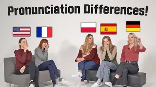 American VS European Pronunciation Differences!! (American, French, German, Spanish,Polish!)