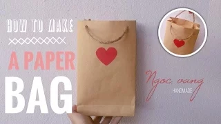 Hướng dẫn gấp TÚI GIẤY trong 5 phút !  (How to make a paper bag) - NGOC VANG