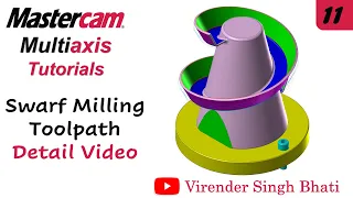 Swarf Milling || Mastercam Multiaxis Programming || how to learn 5 axis programming in Mastercam