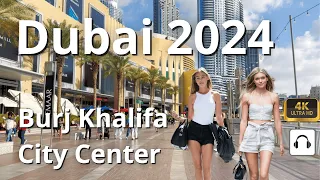 Dubai 🇦🇪 Amazing City Center, Burj Khalifa  4K  Walking Tour