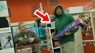 Stealing Items From Strangers Carts Then Paying For It prank