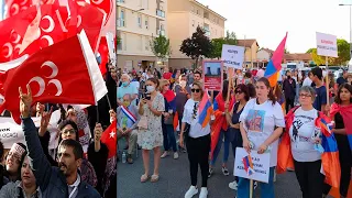 Напавших на мирных армянских демонстрантов во Франции «серых волков» задержала полиция