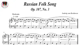 Russian Folk Song, Op 107, No  3   Ludwig van Beethoven, Piano