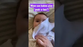 When can babies play ‘peek-a-boo’? #play #development #nteraction #parenting #fun #peekaboo