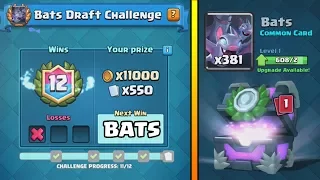 12-1 BATS ''DRAFT CHALLENGE' WINS :: Clash Royale :: A LOT OF NEW CARDS FROM THE CHEST OPENING!