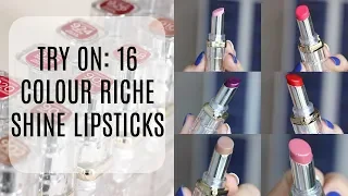 Trying On Lipsticks: L'Oréal Colour Riche Shine Collection | Bailey B.