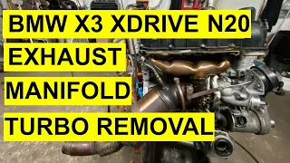 Exhaust Manifold Turbo Removal on BMW X3 xDrive N20 2.0 Turbo Engine 2011-2017