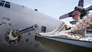 Loading Monstrously Powerful US AC-130 Gunship With Tons of Ammo